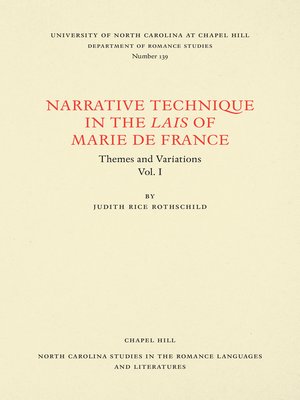 cover image of Narrative Technique in the Lais of Marie de France